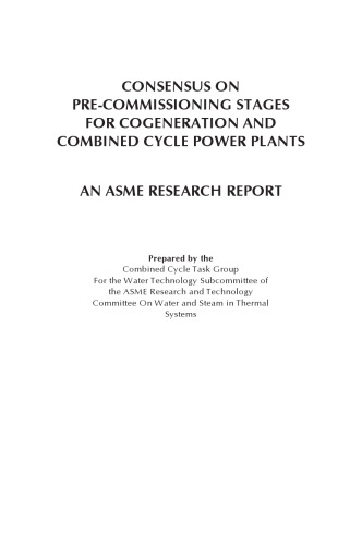 Consensus on pre-commissioning stages for cogeneration and combined cycle power plants