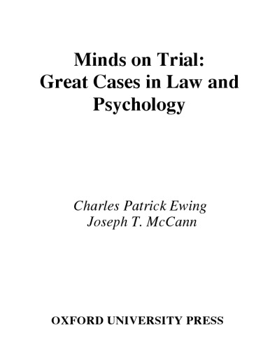 Minds on trial : great cases in law and psychology