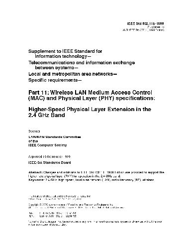 Local and Metropolitan Area Networks-Specific Requirements-Part 11: Wireless LAN Medium Access Control (Mac) and Physical Layer (Phy) Specifications: