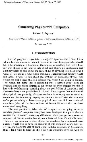 Simulating physics with computers