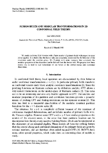 Fusion rules and modular transformations in 2D conformal field theories
