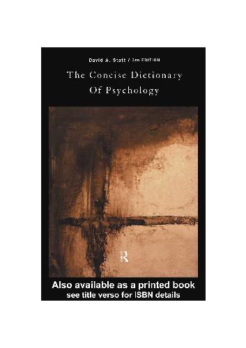 The Concise Dictionary of Psychology