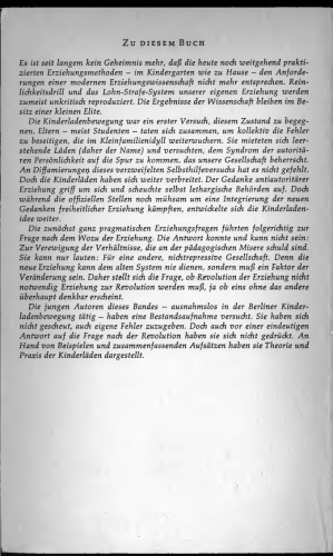 Kinderläden. Revolution der Erziehung oder Erziehung zur Revolution?
