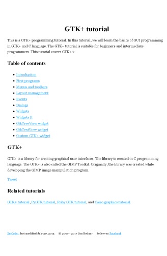 GTK+ tutorial