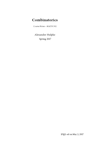 Combinatorics [Lecture notes]