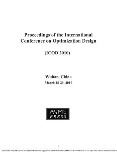 Proceedings of the International Conference on Optimization Design : ICOD 2010 : Wuhan, China, March 18-20, 2010.