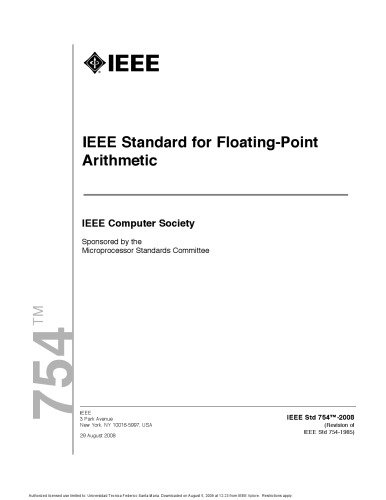 IEEE Standard 754-2008 (Floating-Point Arithmetic)