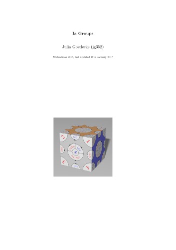 Ia Groups (lecture notes on group theory)