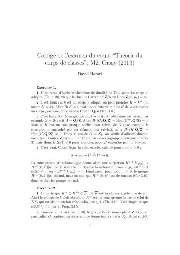 Théorie du corps de classes