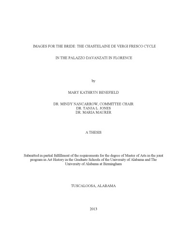 Images for the bride: the Chastelaine de Vergi fresco cycle in the Palazzo Davanzati in Florence
