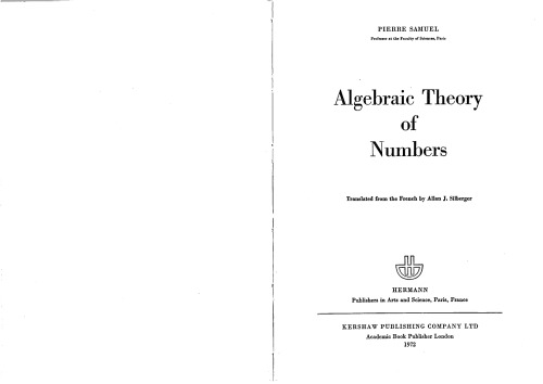 Algebraic Theory of Numbers