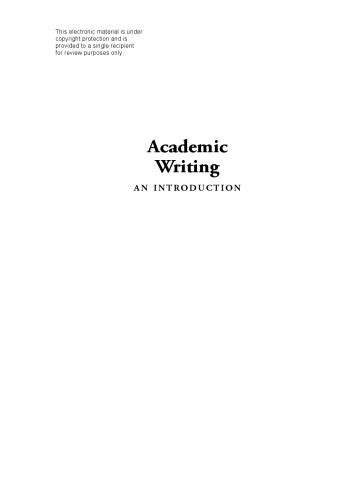 Academic Writing: An Introduction