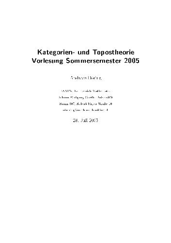 Kategorien und Topostheorie 001
