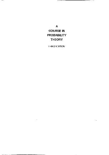 A course in probability theory
