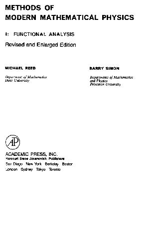 Methods of Modern Mathematical Physics, Functional Analysis