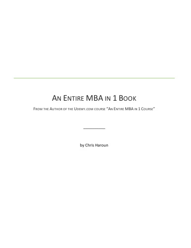 An Entire MBA in 1 Book: From the Author of the Online Course 