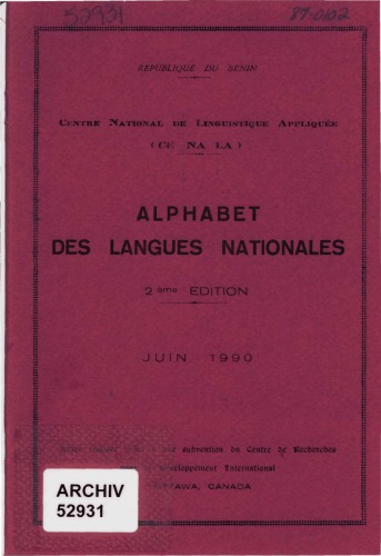 Alphabet des langues nationales