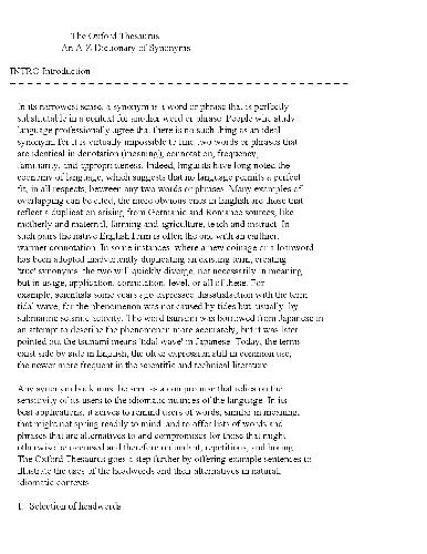 The Oxford Thesaurus - An A-Z Dictionary Of Synonyms