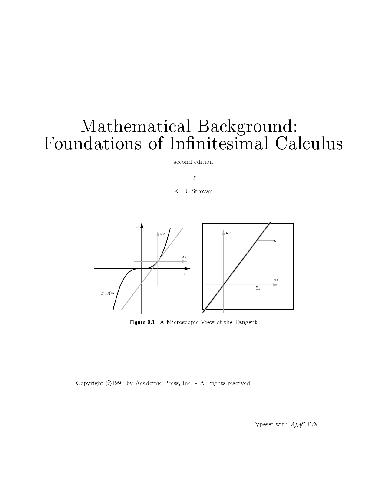 Mathematical Background. Foundations of Infinitesimal Calculus