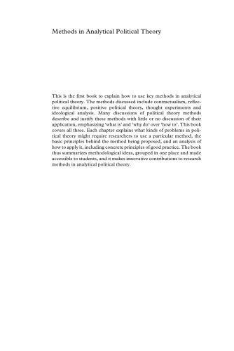 Methods in Analytical Political Theory
