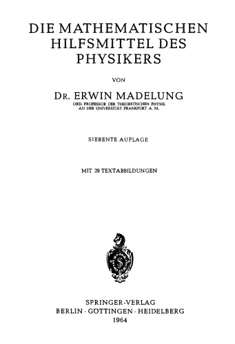 Die mathematischen Hilfsmittel des Physikers