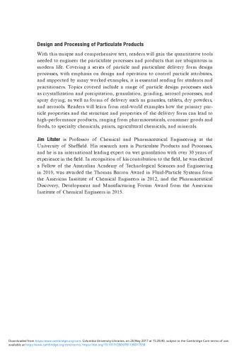 Design and Processing of Particulate Products