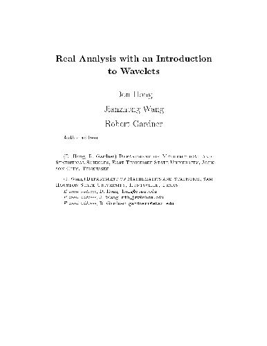 Real Analysis with an Introduction to Wavelets