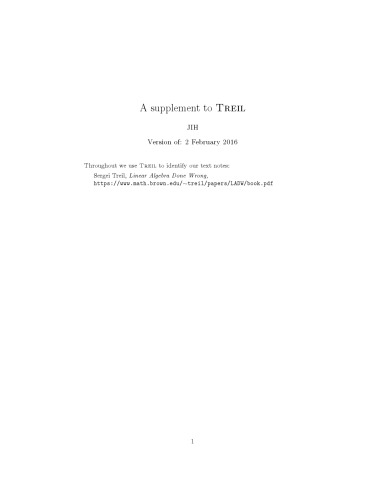 A supplement to Treil [lecture notes]