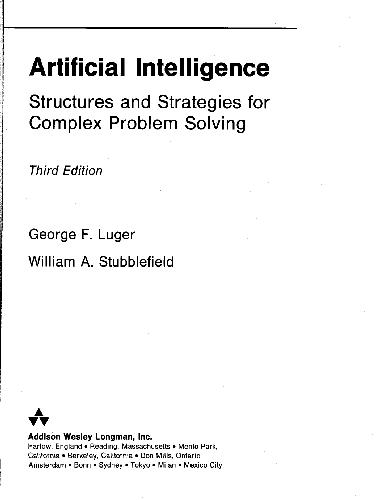 Artificial Intelligence, Structures And Strategies For Complex Problem Solving