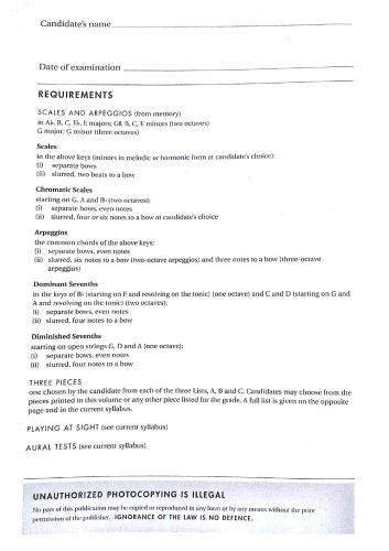 Grade 5 ABRSM Violin Exam Pieces