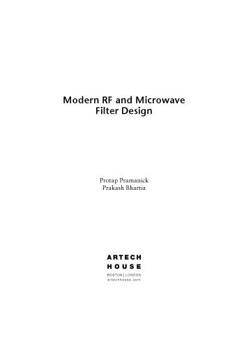 Modern RF and Microwave  Filter Design
