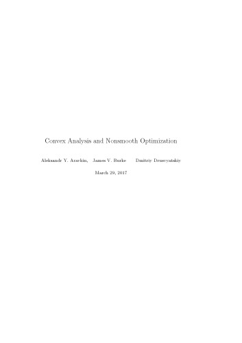 Convex Analysis and Nonsmooth Optimization