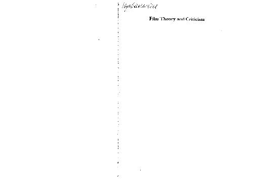 Braudy, Cohen & Mast Film Theory and Criticism