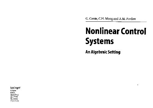 Nonlinear Control Systems, An Algebraic Setting