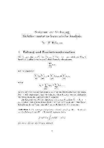 Nichtkommutative harmonische Analysis 001
