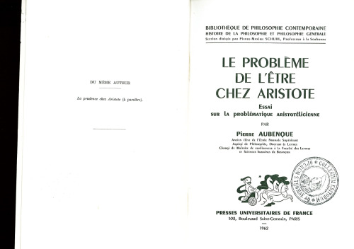 Le problème de l’être chez Aristote