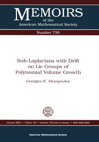 Sub-Laplacians with Drift on Lie Groups of Polynomial Volume Growth