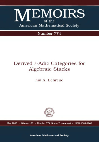 Derived L-Adic Categories for Algebraic Stacks