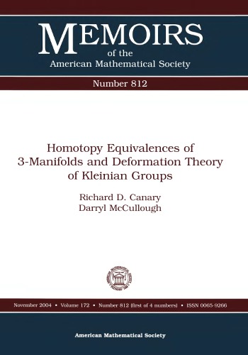 Homotopy Equivalences Of 3-Manifolds And Deformation Theory Of Kleinian Groups