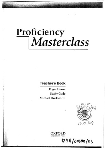 Proficiency Masterclass. Teacher's Book