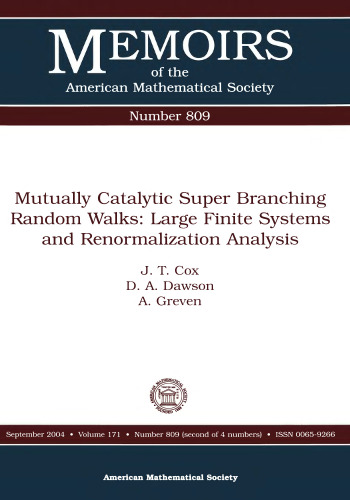Mutually Catalytic Super Branching Random Walks: Large Finite Systems And Renormalization Analysis