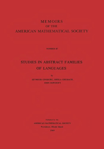 Studies in abstract families of languages