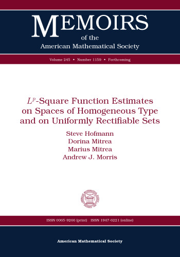 Lp-square Function Estimates on Spaces of Homogeneous Type and on Uniformly Rectifiable Sets