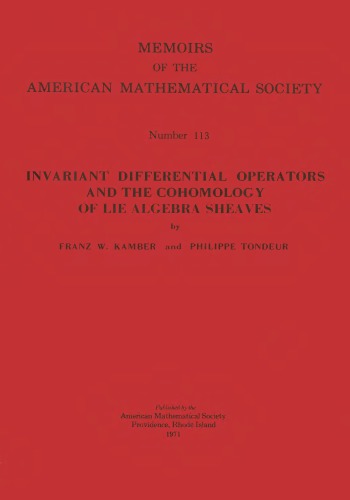 Invariant Differential Operators and the Cohomology of Lie Algebra Sheaves