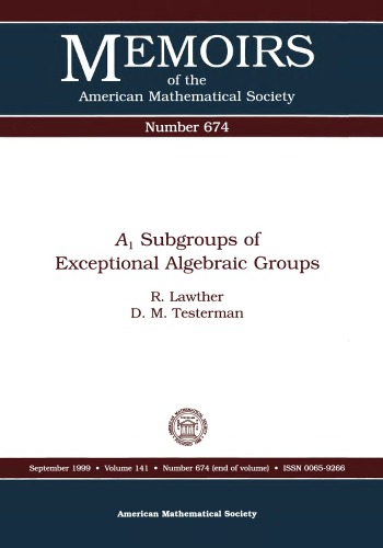 A1 Subgroups of Exceptional Algebraic Groups