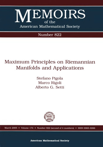 Maximum Principles On Riemannian Manifolds And Applications