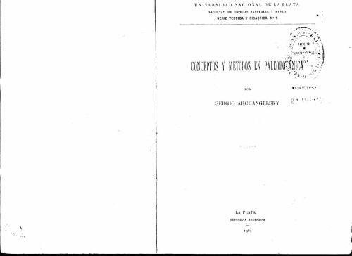 Conceptos y Métodos en Paleobotánica