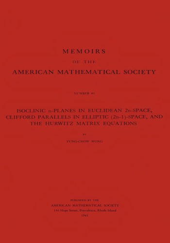 Isoclinic N-Planes in Euclidean 2N-Space, Clifford Parallels in Elliptic