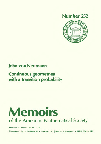 Continuous Geometries With a Transition Probability