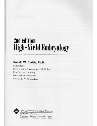 High Yield Embryology